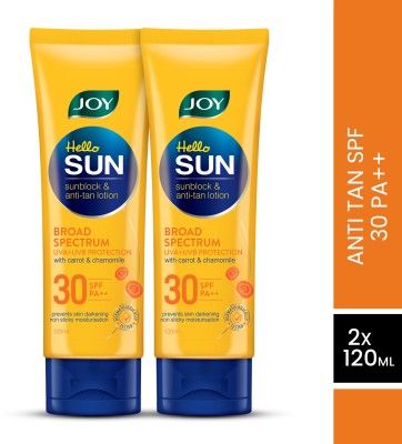 Joy Sunscreen - SPF 30 PA++ Hello Sun SunBlock & Anti-Tan Lotion Sunscreen (2X120ml)(240 ml)