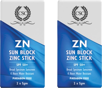 CSC Sunscreen - SPF 50 PA++ ZN Sunblock Zinc Cream Stick For Cricketers - Pack of 2(20 g)