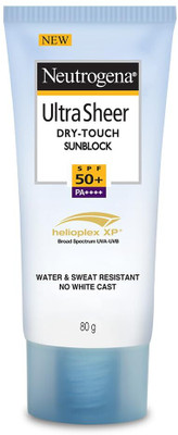 NEUTROGENA Sunscreen - SPF 50 PA++++ Ultra Sheer Dry-Touch Sunblock| Water and sweat resistant| No white cast(80 g)