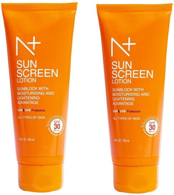 N PLUS PROFESSIONAL Sunscreen - SPF 50 PA+++ Sunscreen Lotion Sunblock with Moisturising Pack of 2(200 ml)