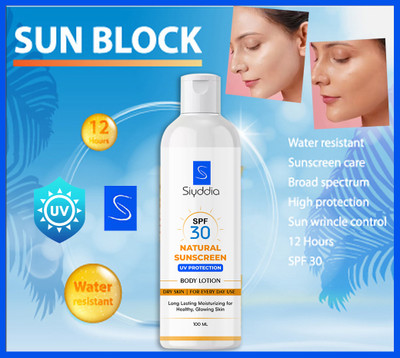 SIYDDIA Sunscreen - SPF SPF-30 PA++ Natural & Skin-Friendly | Prevents Tan, Sunburns & Acnes(100 ml)