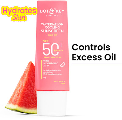 Dot & Key Sunscreen - SPF 50 PA++++ Watermelon Hyaluronic Cooling ,for Oily,Normal,Combination Skin,Lightweight(50 g)