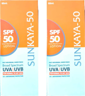 FLORENTHA Sunscreen - SPF 30 PA+++ sunkaya-30 sunscreen lotion for total protection uva/uvb skin pack of 60ml x 2(120 ml)