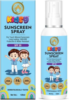 Mom & World Sunscreen - SPF 50 PA+++ Mineral Based Kids Sunscreen Spray SPF 50, Water Resistant, UVA/UVB PA+++, 120ml - Safe for Baby and Kids(120 ml)