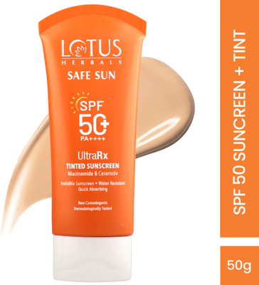 LOTUS HERBALS Sunscreen - SPF 20 SafeSun UltraRx Tinted Sunscreen SPF 50+ for UV/Blue Filters, Non Oily-S2(50 g) LOTUS HERBALS Sunscreen - SPF 20 SafeSun UltraRx Tinted Sunscreen SPF 50+ for UV/Blue Filters, Non Oily-S2(50 g)