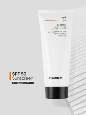 Minimalist Sunscreen - SPF 50 PA++++ Lightweight Niacinamide Broad Spectrum SunCream |No White Cast |Men&Women(50 g)