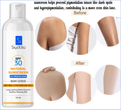 SIYDDIA Sunscreen - SPF SPF-30 PA++ bodylotion protect sun harm rays with PA++(100 ml)
