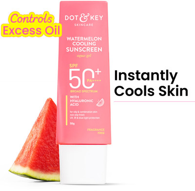Dot & Key Sunscreen - SPF 50 PA++++ Watermelon Hyaluronic Cooling ,for Oily,Normal,Combination Skin,Lightweight(50 g)