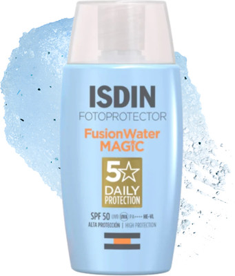 isdiN Sunscreen - SPF YES PA++++ Fusion Water Magic Ultralight SPF 40 Sunscreen with Hyaluronic Acid(pack of 1)(50 ml)