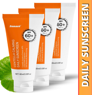Sonavi Sunscreen - SPF 50 PA+++ Sunscreen for Whitening Cream With Vitamin C | UVA - UVB Protection(180 g)