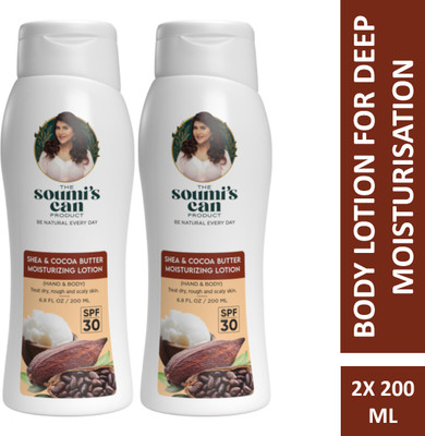 The Soumi's Can Product Sunscreen - SPF 30 SHEA & COCOA BUTTER MOISTURIZING LOTION (HAND & BODY) (PACK OF 2)(400 ml)