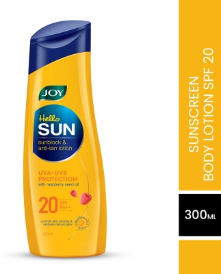 Joy Sunscreen - SPF 20 PA++ Hello Sun Sublock & Anti-Tan Lotion for all skin type With UVA+UVB Protection(300 ml)
