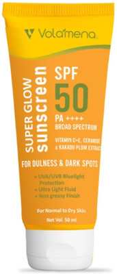Volamena Sunscreen - SPF 50 PA++++ Super Glow With VItamin C For Bright & Glowing Skin No White Cast(50 ml)