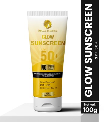 Regal Essence Sunscreen - SPF 50+ PA+++ Glow Sunscreen for Full Sun Protection | Blocks UVA & UVB(100 g)