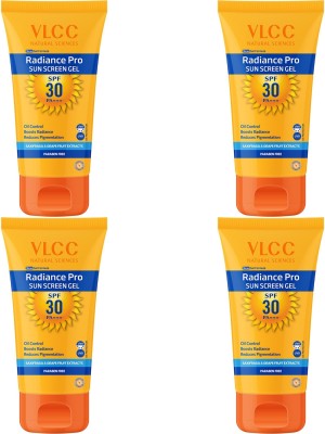 VLCC Sunscreen - SPF 30 PA+++ RADIANCE PRO SUN SCREEN GEL 100GM PACK OF 4 (100GMX4)(400 g)