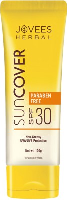 JOVEES Sunscreen - SPF 30 PA+++ ' Sandalwood Natural Suncover', 100g SPF 30(100 g)