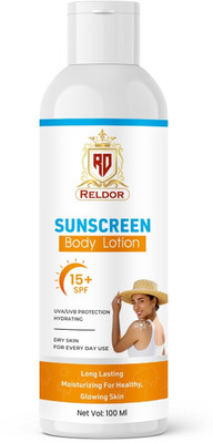 RELDOR Sunscreen - SPF 15 PA++++ Sunscreen-SPF 15+ Suns Shield Lotion UVB/UVA|Ultra Protective Sunscreen(100 g)
