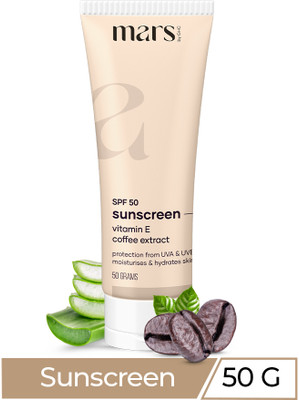 Mars By GHC Broad Spectrum UVA & UVB Protection Anti-Pollution Sunscreen Cream SPF 50 – SPF 50 PA++ (50 G) For Rs. 149 @ 70 %