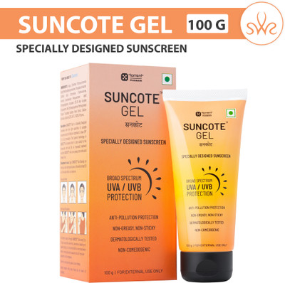 SWR Sunscreen - SPF 30 PA++++ Suncote Gel SPF Broad Spectrum UVA/UVB Sunscreen - Anti-Pollution, Non-Greasy(100 g)