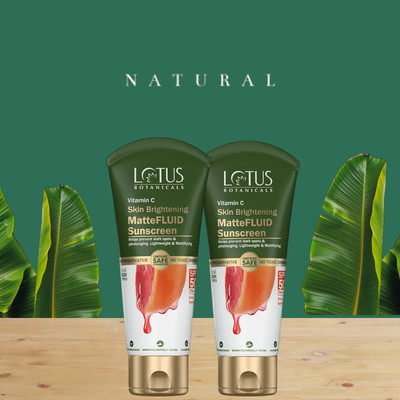 Lotus Botanicals Sunscreen - SPF 50 Botanicals Vitamin C Mattefluid (pack of 2)(150 g)