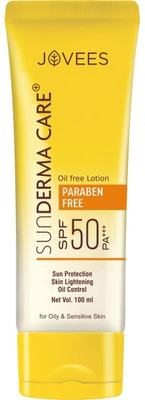 JOVEES Sunscreen - SPF 50 PA+++ Sun Derma Care SPF 50 Oil Free Lotion | For Oily Skin | Sun Protection(100 ml)