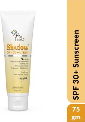 Fixderma Sunscreen - SPF 30 PA+++ Shadow Sunscreen SPF 30+ Cream for Dry Skin, Sunscreen for UVA & UVB Protection(75 g)
