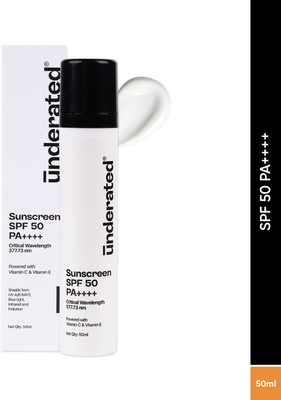 UNDERATED Sunscreen - SPF 50 PA++++ Powered With Vitamin C & Vitamin E|(50 ml)