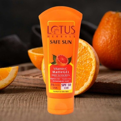 LOTUS HERBALS Sunscreen - SPF 50 PA+++ Safe Sun Vitamin-C MatteGEL Daily Sunscreen SPF 50(100 g)