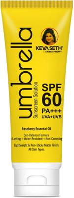 KEYA SETH AROMATHERAPY Sunscreen - SPF 50 PA+++ Umbrella Sunscreen Solution SPF 60 with PA+++ Long Lasting UV Protection, Sun defence Formula Oil Control Enriched with Essential Oil Wheatgerm & Micronized Zinc Oxide(100 ml) KEYA SETH AROMATHERAPY Sunscreen - SPF 50 PA+++ Umbrella Sunscreen Solution SPF 60 with PA+++ Long Lasting UV Protection, Sun defence Formula Oil Control Enriched with Essential Oil Wheatgerm & Micronized Zinc Oxide(100 ml)