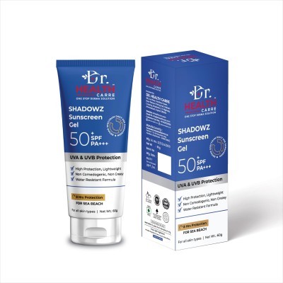 DrHealthCarre Sunscreen - SPF 50 PA+++ SHADOWZ Sunscreen Gel, UVA & UVB Protection, For All Skin(60 g)