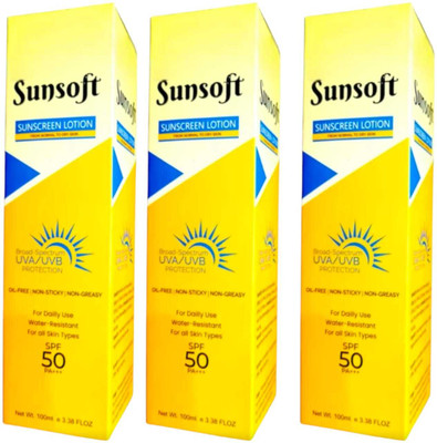 lamiglow Sunscreen - SPF 50 PA+++ SUNSOFT SUNCREEN LOTION FOR HIGH PROTECTION UV RAYS PACK OF 100ml x 3(300 ml) lamiglow Sunscreen - SPF 50 PA+++ SUNSOFT SUNCREEN LOTION FOR HIGH PROTECTION UV RAYS PACK OF 100ml x 3(300 ml)