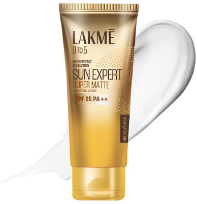 Lakmé Sunscreen - SPF 25 PA++ Sun Expert Super Matte Lotion Sunscreen, Lightweight, Non Sticky(50 ml)