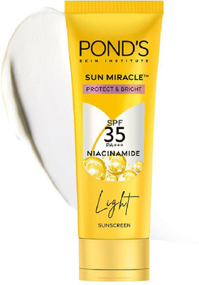 POND's Sunscreen - SPF 35 PA+++ Light Sun Miracle Protect & Bright, With Niacinamide(50 g)