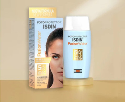 Maree Sunscreen - SPF 50 The ISDIN Fusion Water SPF 50 Sunscreen | Daily Facial Sun Protection(50 ml)