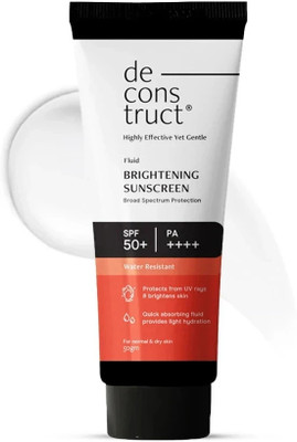 deconstruct Sunscreen - SPF SPF 50+ PA++++ Fluid Brightening Sunscreen for Dry Skin | Hydrating & 8-Hour Long-Lasting(50 g)
