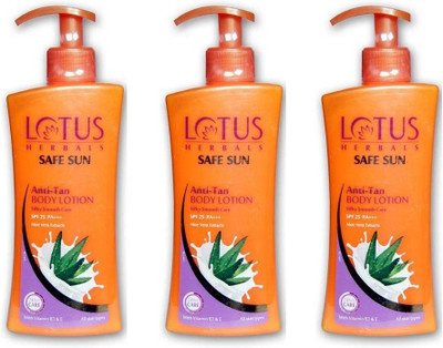 LOTUS Sunscreen - SPF 50 PA+++ Herbals Safe Sun Anti-Tan Body Lotion Silky Smooth Care(750 ml)