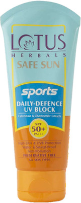 LOTUS Sunscreen - SPF 70 PA+++ Herbals Safe Sun Sports Daily-Defence UV Block(80 g)