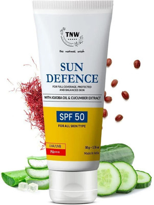 TNW - The Natural Wash Sunscreen - SPF 50 PA+++ Sun Defence SPF 50 Cream PA+++ | Non-Greasy, UVA/UVB Protection(50 g)