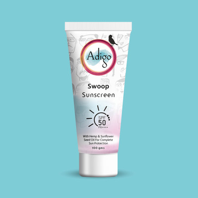 Adigo Sunscreen – SPF 50 PA++++ Swoop Sunscreen  (100 G) For Rs. 196 @ 72 %
