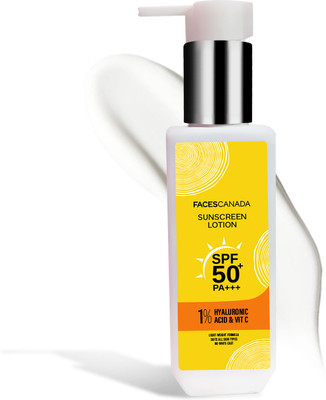 FACES CANADA Sunscreen - SPF 50 PA+++ Sunscreen Lotion | SPF 50 PA+++ | Protects From UVA & UVB Rays(100 ml) FACES CANADA Sunscreen - SPF 50 PA+++ Sunscreen Lotion | SPF 50 PA+++ | Protects From UVA & UVB Rays(100 ml)