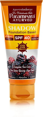 Parampara Ayurved Sunscreen - SPF 40 PA+++ Shadow Foundation Based Sunscreen Lotion SPF 40 60 ml(60 ml)