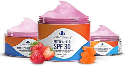EcstaCBeauty Sunscreen - SPF 30 Matte Shield SPF 30 | Daily Broad Spectrum Gel Sunscreen(100 g)