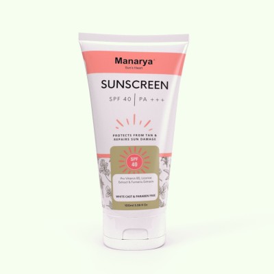 Manarya Sunscreen - SPF 40 PA+++ Sun's Heart Skin Fairness No White Cast SPF 40 Sunscreen(100 ml)