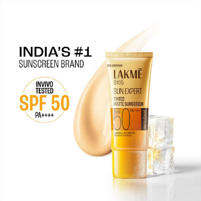 Lakmé Sunscreen - SPF 50 PA+++ Tinted UVA/B protection, for all dry, oily, normal skin(50 ml)