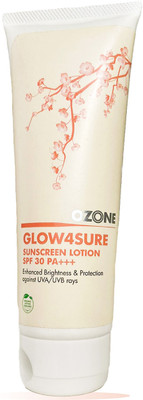 OZONE Sunscreen - SPF 30 PA+++ GLOW4SURE Sunscreen Lotion For Men & Women | Enriched With Organic Ingredients(100 ml)