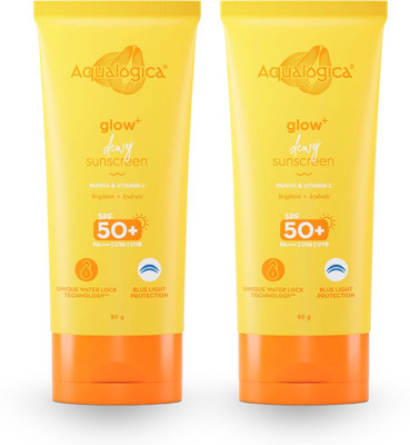 Aqualogica Sunscreen - SPF 50 PA++++ Glow+ Dewy Vitamin C Sunscreen For UVA/UVB & Blue Light Protection(160 g) Aqualogica Sunscreen - SPF 50 PA++++ Glow+ Dewy Vitamin C Sunscreen For UVA/UVB & Blue Light Protection(160 g)