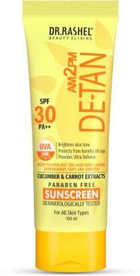DR.RASHEL Sunscreen - SPF 30++ PA++ Ultra Defense De-Tan Sunscreen SPF 30 PA++ with Cucumber & Carrot Extract(100 ml)