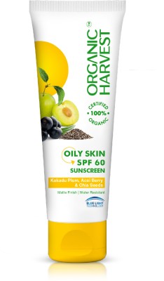 Organic Harvest Sunscreen - SPF SPF 60 OILY PA+++ Oily Skin SPF 60 Sunscreen, Acai Berry & Chia Seeds(100 g)