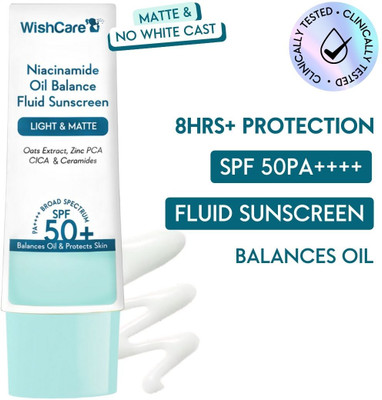 WishCare Sunscreen - SPF 50+ PA++++ Niacinamide Oil Balance Sunscreen SPF 50 PA++++ - Light & Matte Sunscreen(50 g)