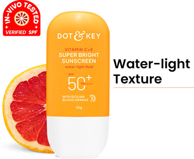 Dot & Key Sunscreen - SPF 50 PA++++ Vitamin C + E Super Bright Sunscreen, In-Vivo Tested or All Skin(30 g)